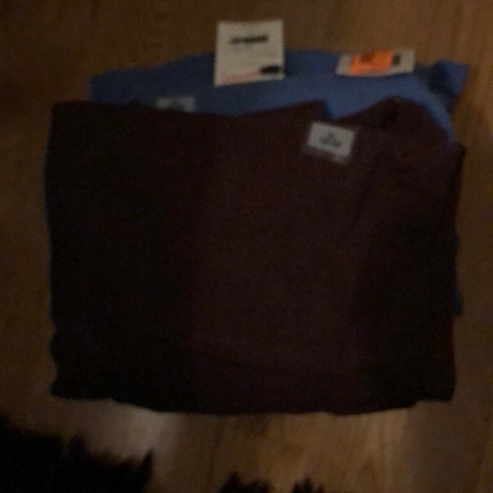 XL long sleeve T shirts  (1) Burgundy and (3) blue